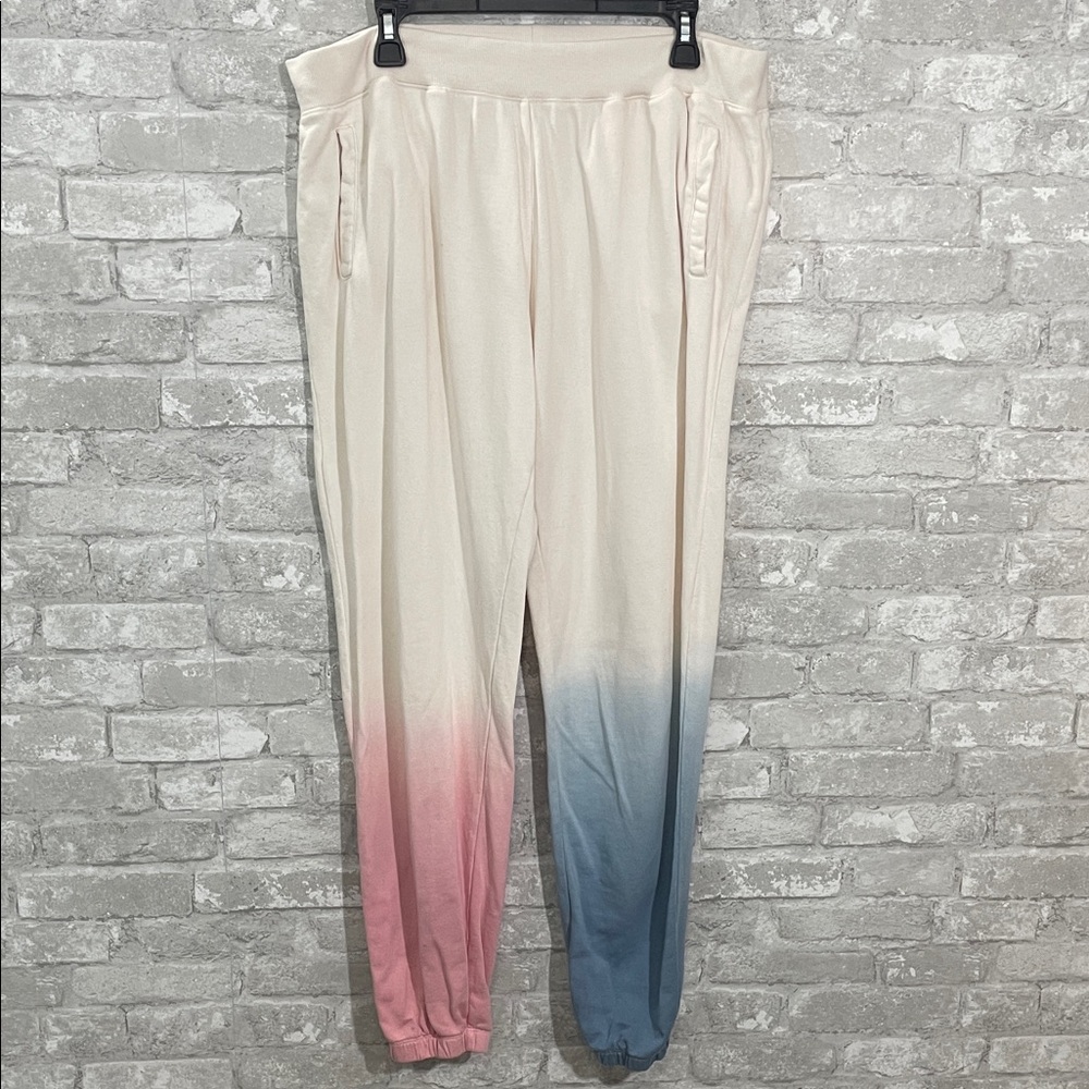 PJ Salvage Cream Joggers with Pink and Blue Ombre